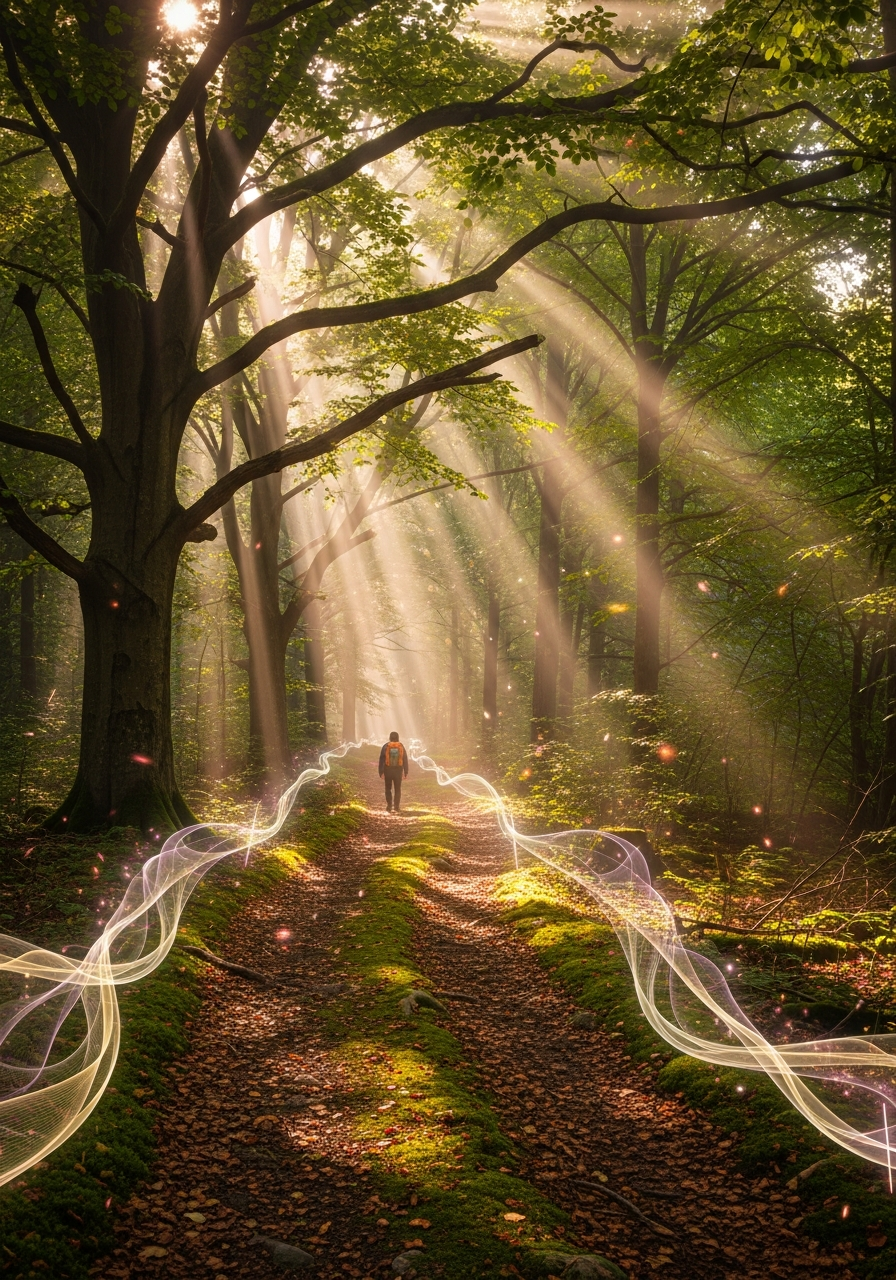 Mystical forest with sunbeams df447044 DBpv2PHd